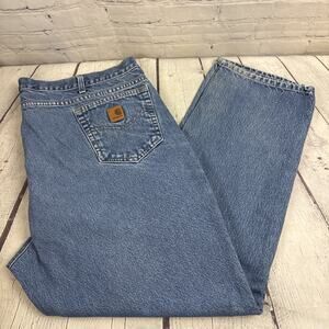 Carhartt Jeans Men's 48X32(31) Blue Denim Traditional Fit Workwear 100% Cotton